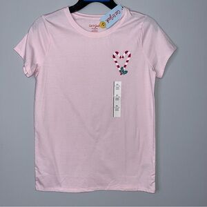 Cat & Jack Pink Candy Cane Heart Kids T-Shirt